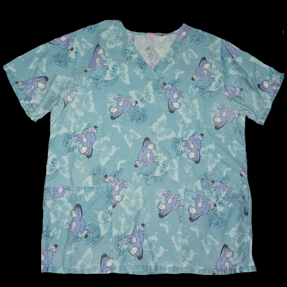 Eyore Scrub Top by The Wonderful World of Disney